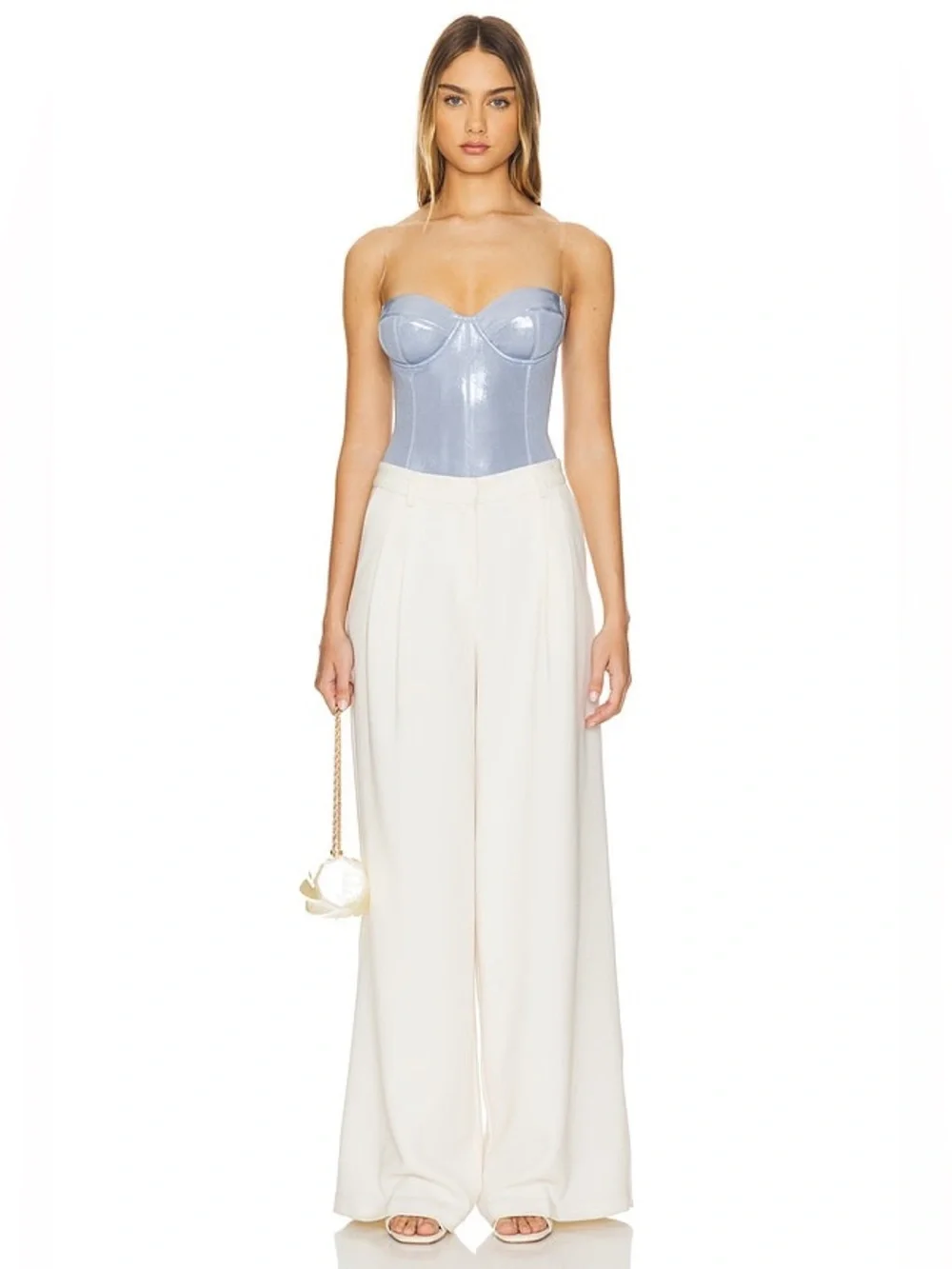 Norma Kamali  Corset Mio Swimsuit in Misty Blue